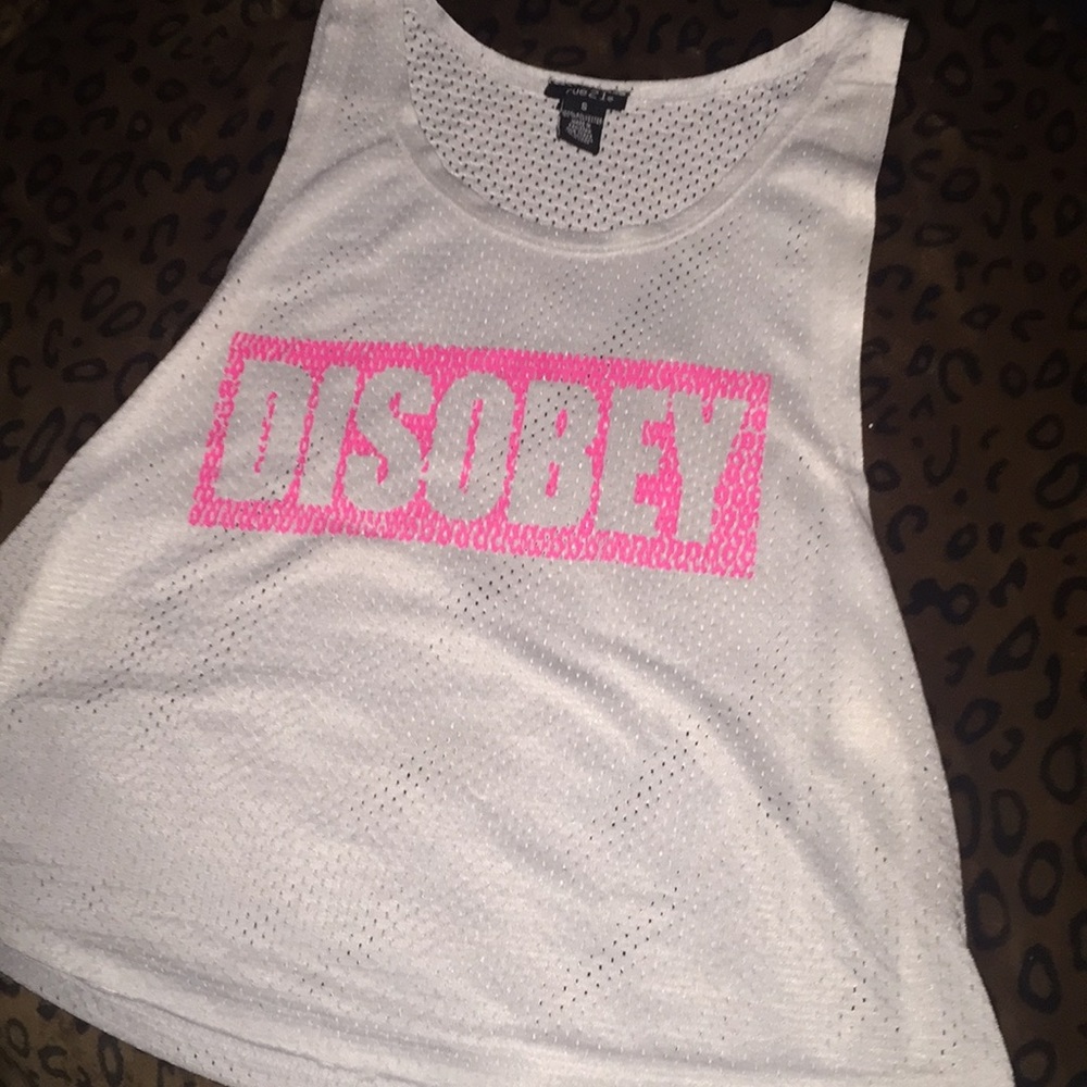 Small Disobey mesh Jersey muscle tank